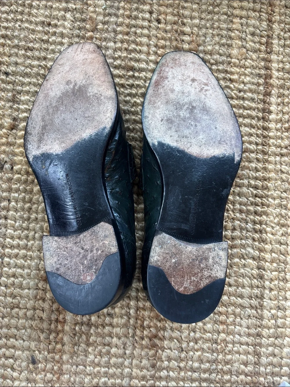 Ermenegildo Zegna vintage ostrich leather penny loafer  in green